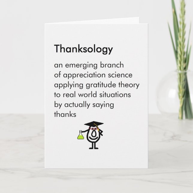 Tarjeta De Agradecimiento Thanksology - el regalo divertido de la graduación (Anverso)