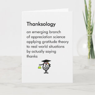 Tarjeta De Agradecimiento Thanksology - el regalo divertido de la graduación