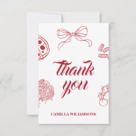 Tarjeta De Agradecimiento That’s Amore Red Bridal Shower THANK YOU