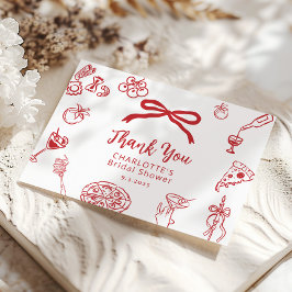 Tarjeta De Agradecimiento That's Amore Hand Drawn Italian Bridal Shower