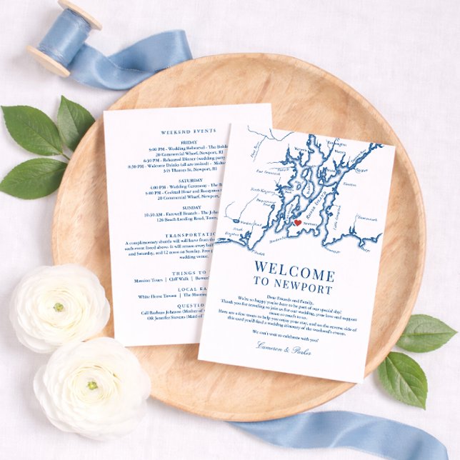 Tarjeta De Agradecimiento The Bohlin Wedding Weekend Itinerary Card Newport (The Bohlin Wedding Welcome Letter Schedule of Events Wedding Itinerary Card Narragansett Bay )