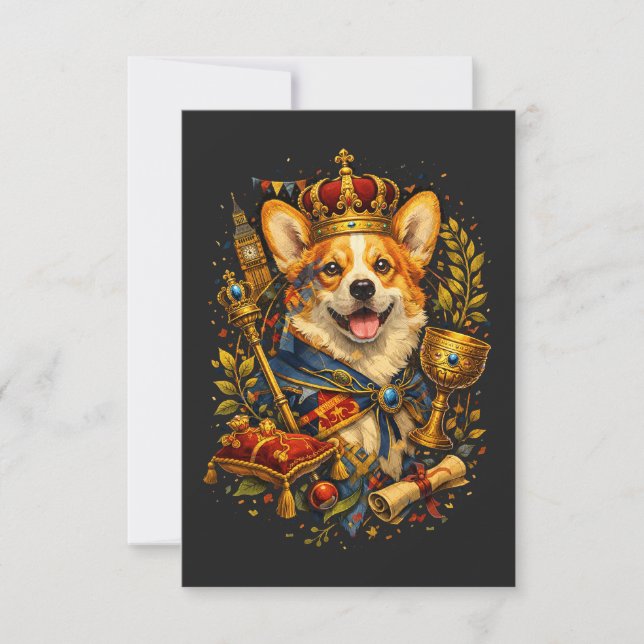 Tarjeta De Agradecimiento The Corgi King (Anverso)