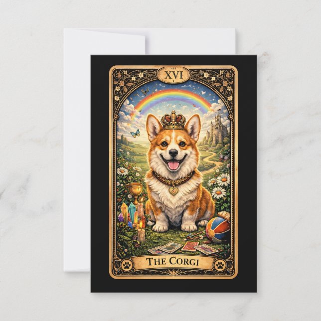 Tarjeta De Agradecimiento The Corgi Tarot Card (Anverso)