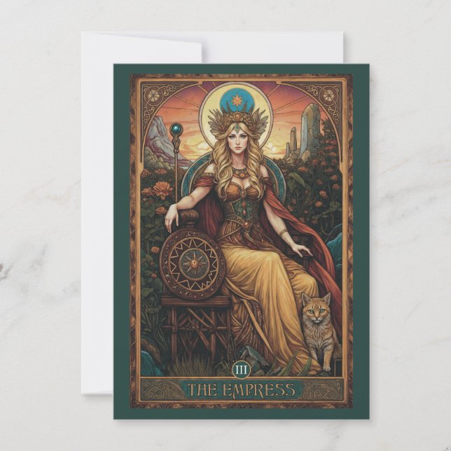 Tarjeta De Agradecimiento The Empress (Freyja) Tarot Art Flat Thank You Card (Anverso)