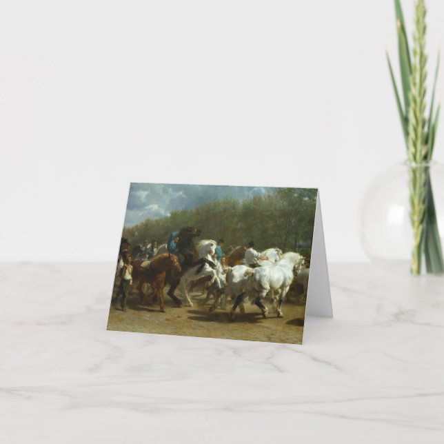 Tarjeta De Agradecimiento The Horse Fair by Rosa Bonheur (Anverso)