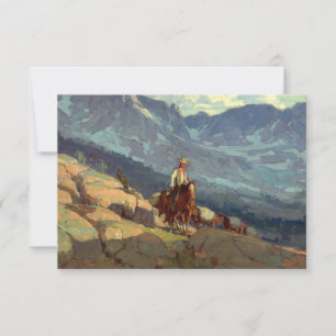 Tarjeta De Agradecimiento “The Lone Packer” Arte Occidental por Edgar Payne