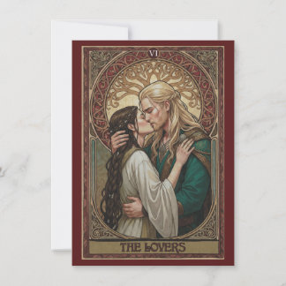 Tarjeta De Agradecimiento The Lovers Tarot Art Flat Thank You Card 