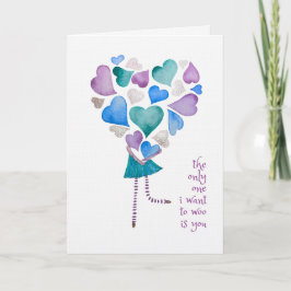 Tarjeta De Agradecimiento The Only One I Want to Woo - Watercolour Love Card