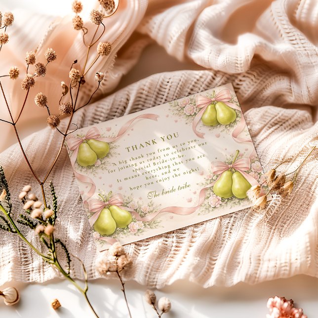 Tarjeta De Agradecimiento The Perfect Pair Pear Bridal Shower (Subido por el creador)