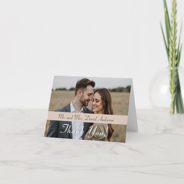 Tarjeta De Agradecimiento The Refined Catholic Wedding Folded Thank You Card (Anverso)