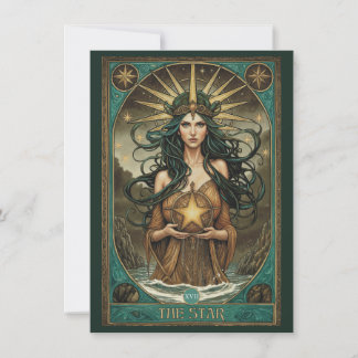 Tarjeta De Agradecimiento The Star Tarot Art Flat Thank You Card