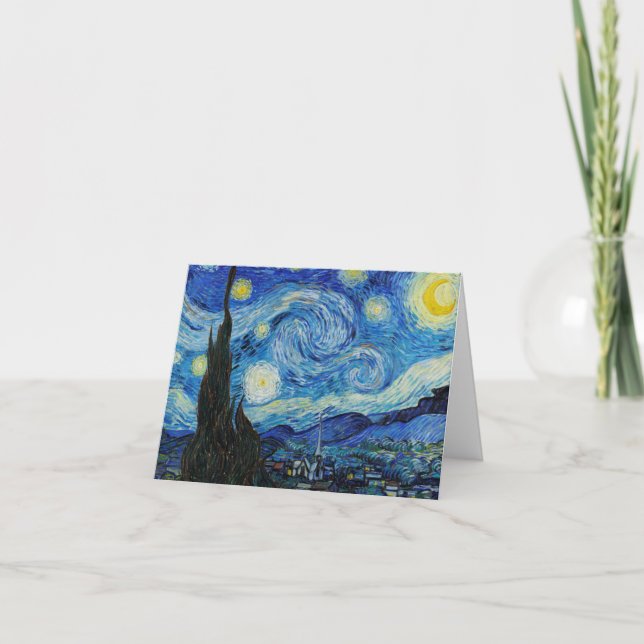 Tarjeta De Agradecimiento The Starry Night (1889) by Vincent Van Gogh (Anverso)