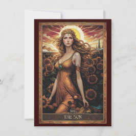 Tarjeta De Agradecimiento The Sun (Sol) Tarot Art Flat Thank You Card