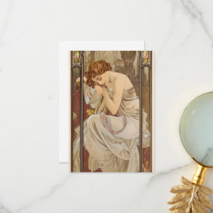 Tarjeta De Agradecimiento The Times of the Day, Night's Rest, 1899 de Mucha