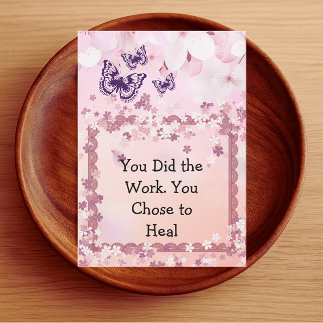 Tarjeta De Agradecimiento Therapist Client Thank You – Pink Empowerment Card (Subido por el creador)