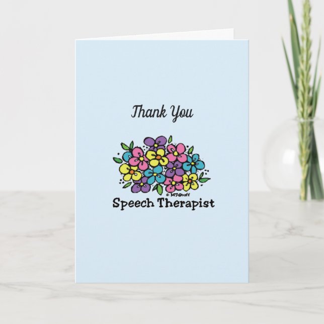 Tarjeta De Agradecimiento Therapist Speech Gracias (Anverso)