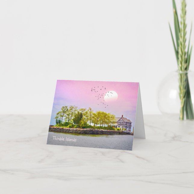 Tarjeta De Agradecimiento Thimble Island Sunset (Anverso)