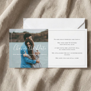 Tarjeta De Agradecimiento Thin border, photo, change the date card