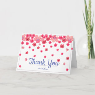 Tarjeta De Agradecimiento Think Dusty Pinks Card con flores en cascada