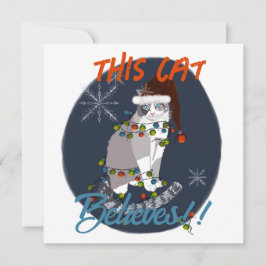Tarjeta De Agradecimiento This Cat Believes Holiday Card