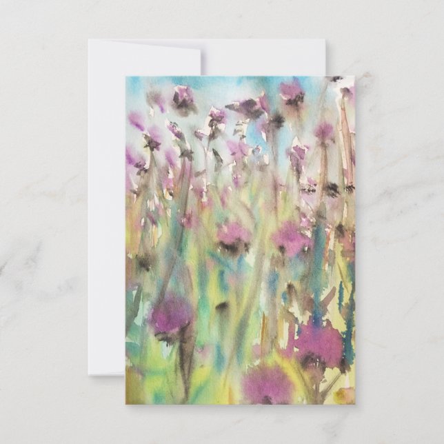 Tarjeta De Agradecimiento Thistles Gracias Notecard (Anverso)