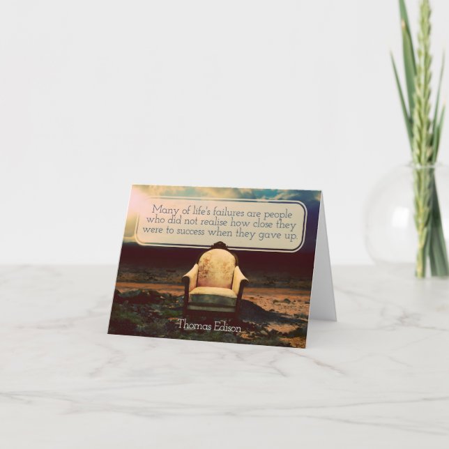 Tarjeta De Agradecimiento Thomas Edison cita Inspiradora "Fracasos" (Anverso)