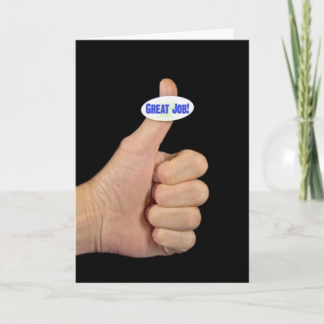 Tarjeta De Agradecimiento Thumbs Up para un gran rendimiento en el trabajo (Anverso)