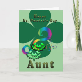 Tarjeta De Agradecimiento Tía afortunado trébol de Shamrock clover St. Patri