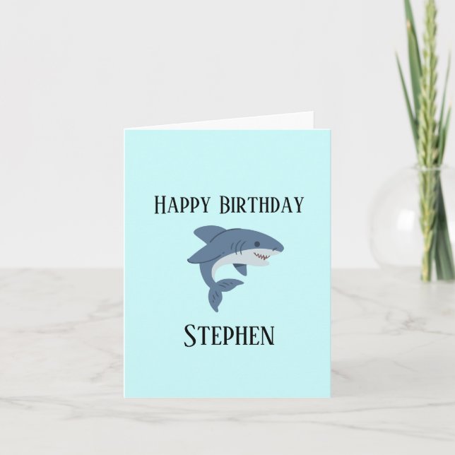Tarjeta De Agradecimiento Tiburón azul chiflado personalizado (Anverso)