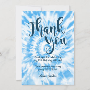 Tarjeta de agradecimiento Tie Dye Azul