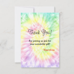 Tarjeta De Agradecimiento Tie Dye Birthday
