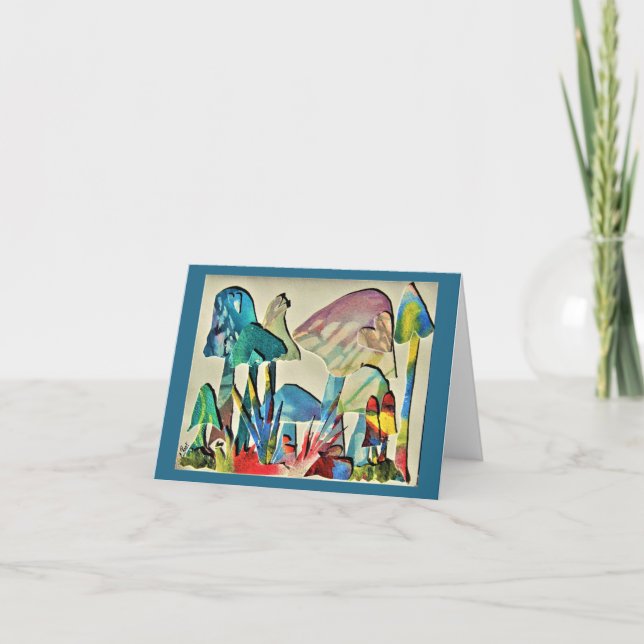 Tarjeta De Agradecimiento Tie Dye Mushrooms (Anverso)