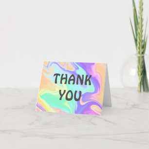 Tarjeta De Agradecimiento Tie Dye Swirl Marble Retro Groovy