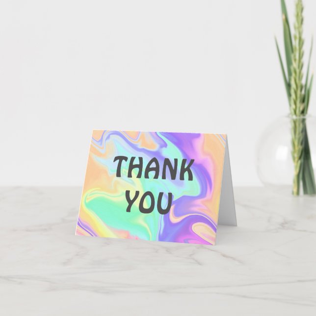 Tarjeta De Agradecimiento Tie Dye Swirl Marble Retro Groovy (Anverso)