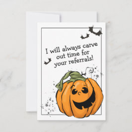 Tarjeta De Agradecimiento Tiempo de tallado para su halloween de referencia