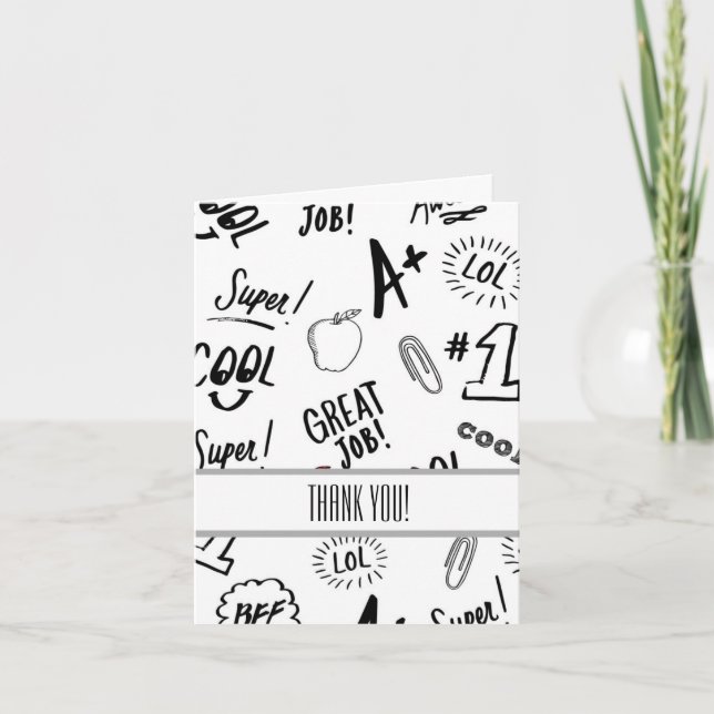 Tarjeta De Agradecimiento Tiempo Escolar Gracias (Anverso)