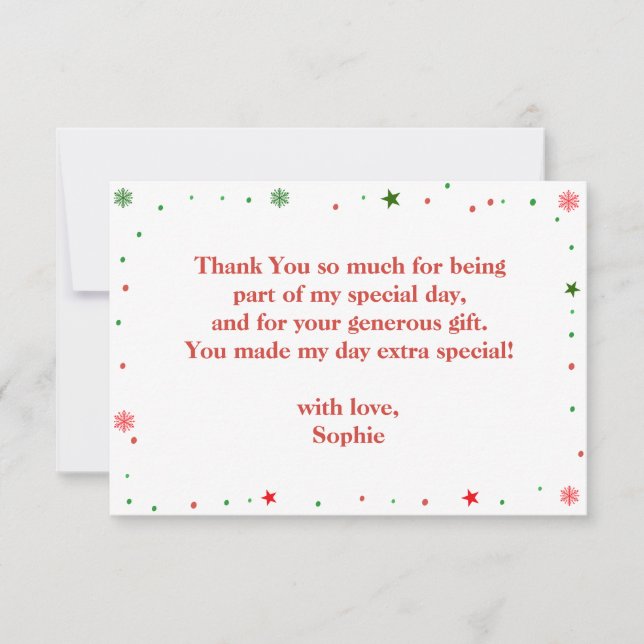 Tarjeta De Agradecimiento Tiempo más maravilloso navidad (Anverso)