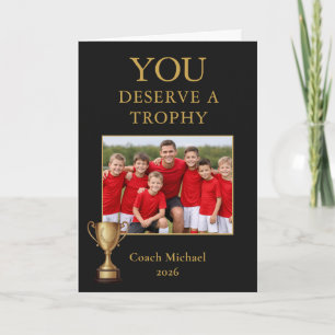 Tarjeta De Agradecimiento Tienes un Entrenador de Trofeo Equipo Foto