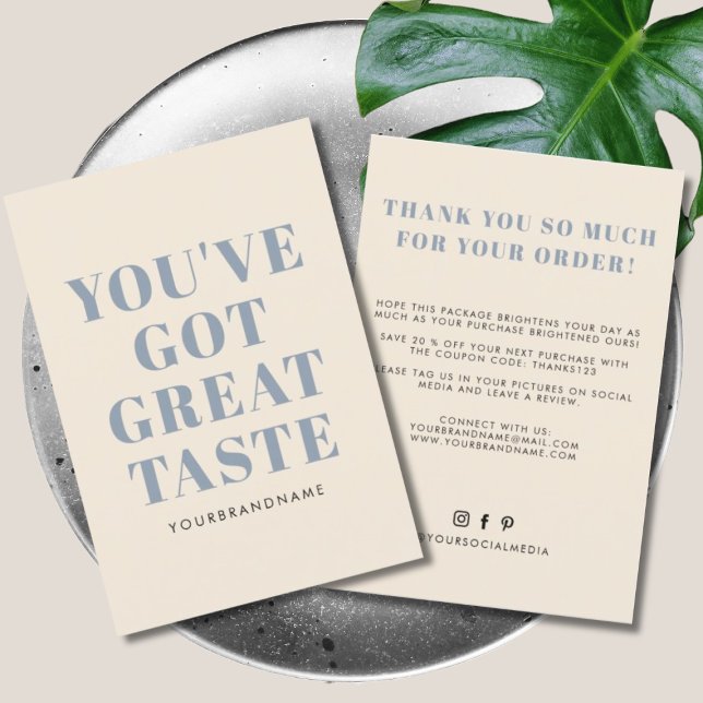 Tarjeta De Agradecimiento Tienes un gran gusto por el negocio gracias (Subido por el creador)