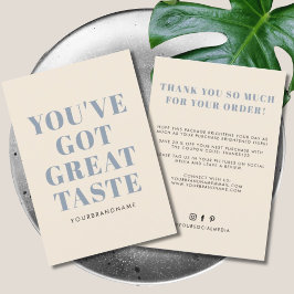 Tarjeta De Agradecimiento Tienes un gran gusto por el negocio gracias