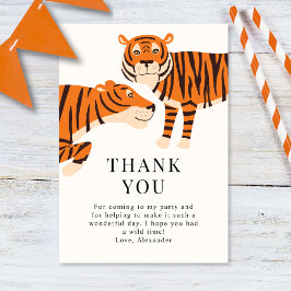 Tarjeta De Agradecimiento Tiernos Salvajes Tigres Niños