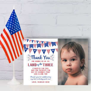 Tarjeta De Agradecimiento Tierra De Los Tres De Julio Foto De Cumpleaños
