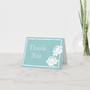 Tarjeta De Agradecimiento Tiffany Damask Wedding Verde azulado Gracias