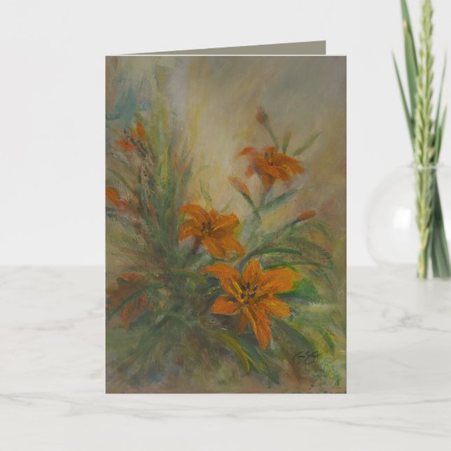 Tarjeta De Agradecimiento Tiger Lilies 5 x 7" (Anverso)
