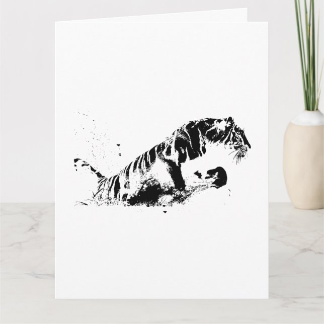 Tarjeta De Agradecimiento Tigre atacando (Anverso)