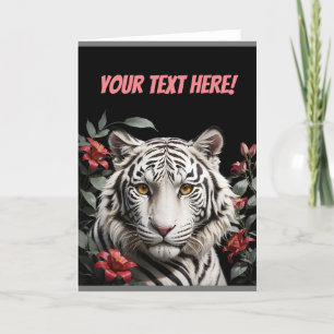 Tarjeta De Agradecimiento tigre blanco con tu texto