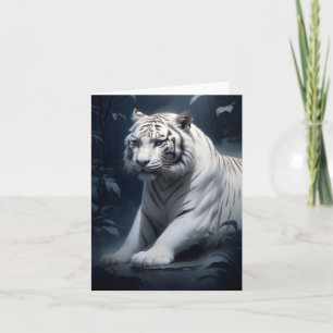 Tarjeta De Agradecimiento tigre blanco en la noche