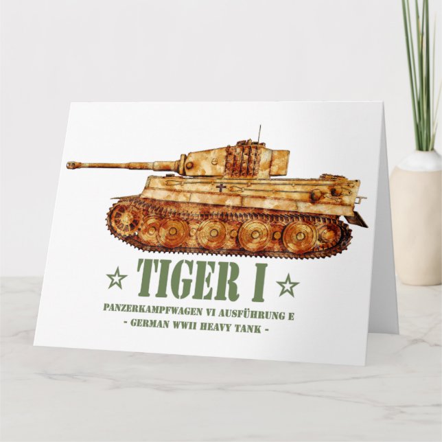 Tarjeta De Agradecimiento Tigre I Guerra Mundial Dos Tanque Pesado Alemán Pa (Anverso)