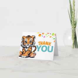 Tarjeta De Agradecimiento Tigre Personalizado y impresión animal - en blanco