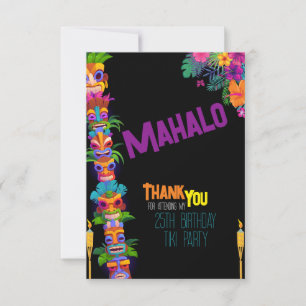 Tarjeta De Agradecimiento Tiki Time Birday Party